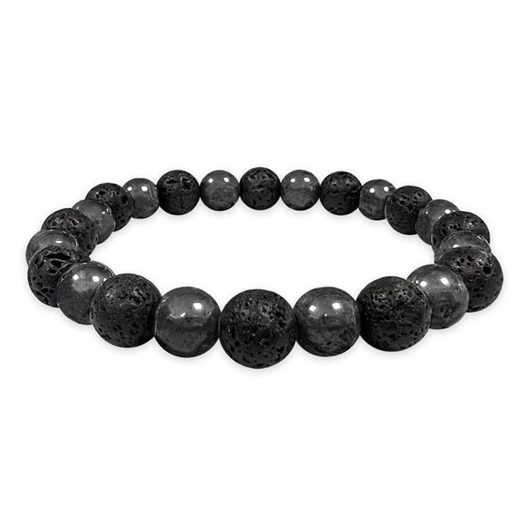 BRACCIALE EMATITE E PIETRA LAVICA *Non più assortito *Non più assortito