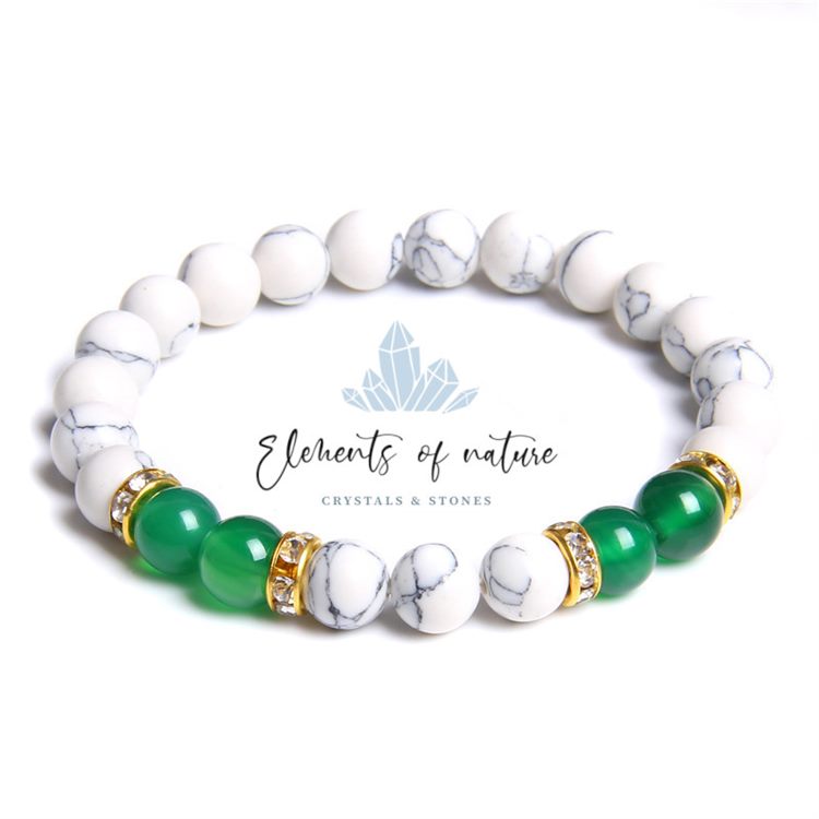 BRACCIALE HOWLITE & AVVENTURINA VERDE *Non più assortito *Non più assortito