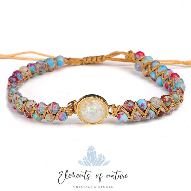 BRACCIALE IMPERIAL - OPALE NOBILE & DIASPRO MULTICOLORE zzz Elements of Nature zzz Elements of Nature