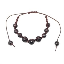 BRACCIALE MACRAMÈ MOGANO - SHUNGITE *Non più assortito