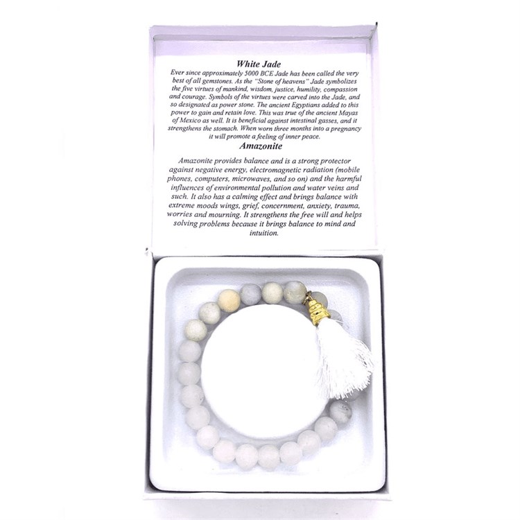 BRACCIALE NEW AGE - AMAZZONITE E GIADA Bio Luce Bio Luce