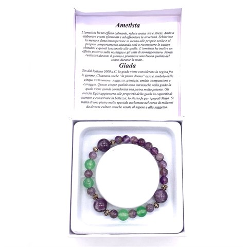 BRACCIALE NEW AGE - AMETISTA e GIADA