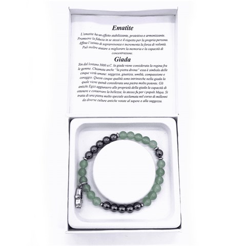 BRACCIALE NEW AGE - EMATITE e GIADA