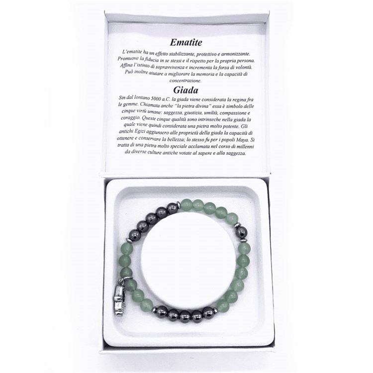 BRACCIALE NEW AGE - EMATITE E GIADA Bio Luce Bio Luce