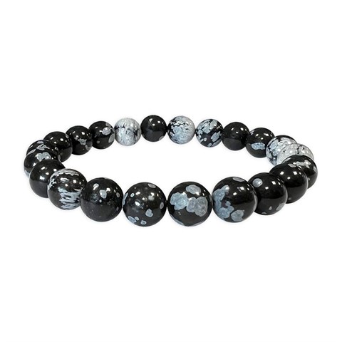 BRACCIALE OSSIDIANA FIOCCO DI NEVE
