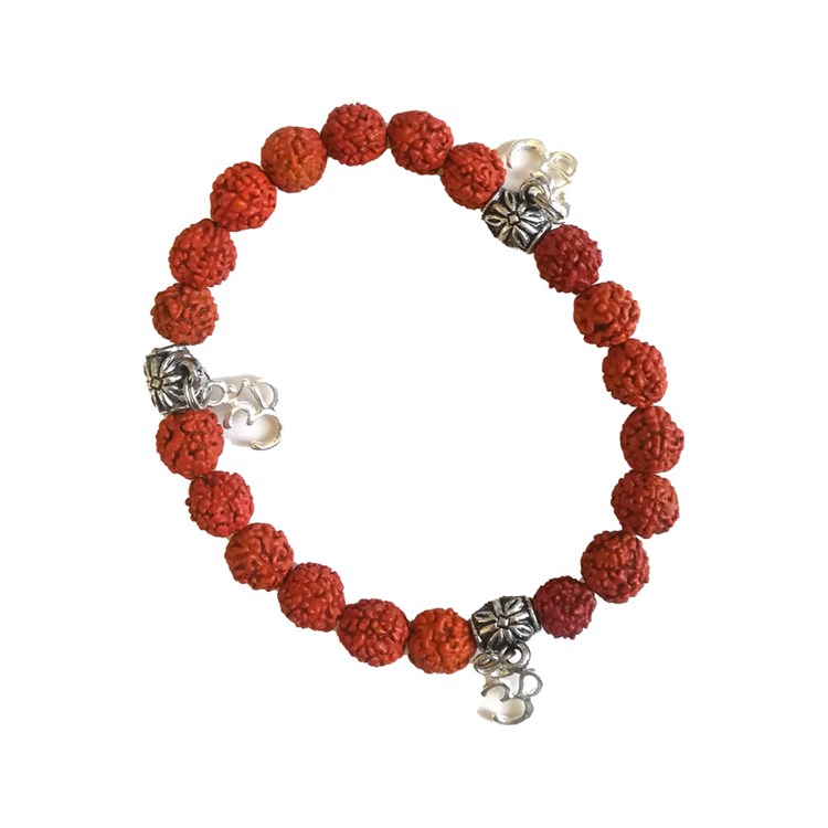 BRACCIALE RUDRAKSHA CON CIONDOLI 