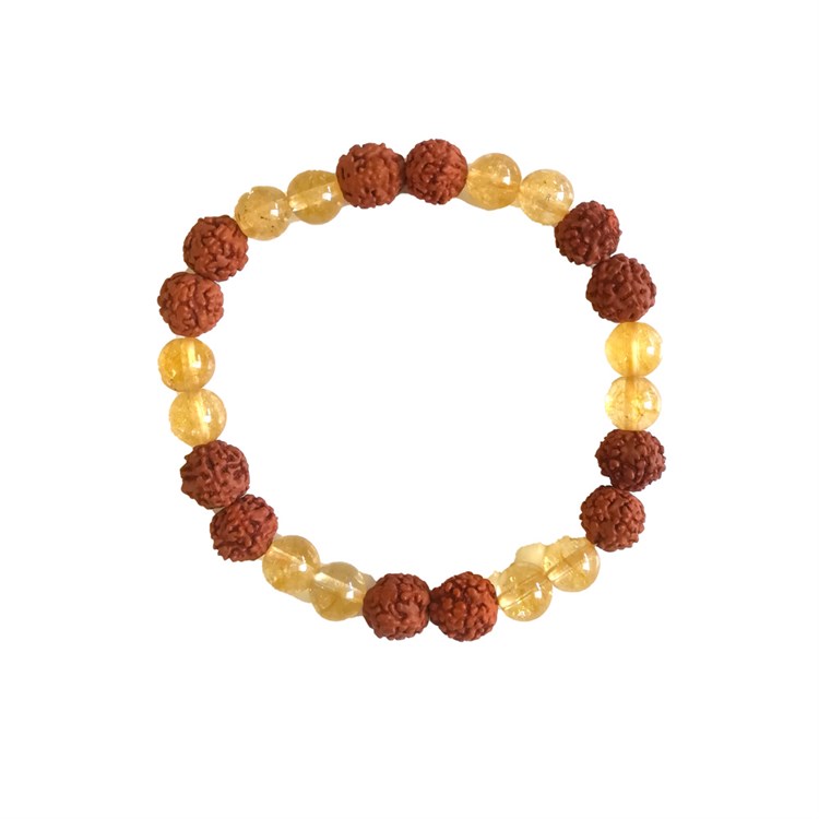 BRACCIALE RUDRAKSHA E CITRINO Bio Radhika Bio Radhika