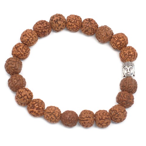 BRACCIALE RUDRAKSHA - MARRONE