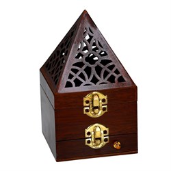 brucia incenso in legno piramide