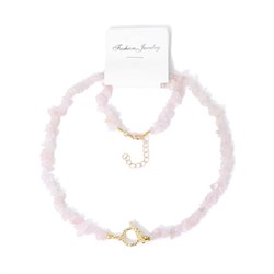 chips set collana bracciale quarzo rosa