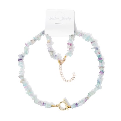 CHIPS SET: COLLANA + BRACCIALE - FLUORITE ARCOBALENO