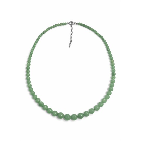 COLLANA "PERLE" AVVENTURINA VERDE