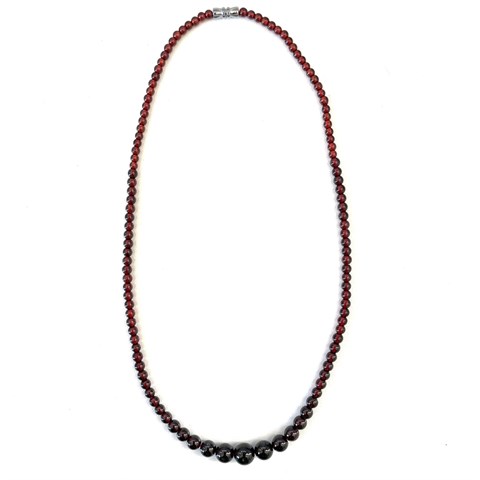 COLLANA "PERLE" GRANATO ROSSO
