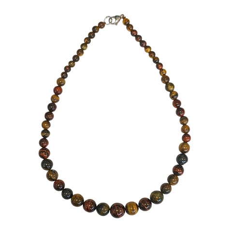 COLLANA "PERLE" OCCHIO DI TIGRE & OCCHIO DI BUE (TORO)