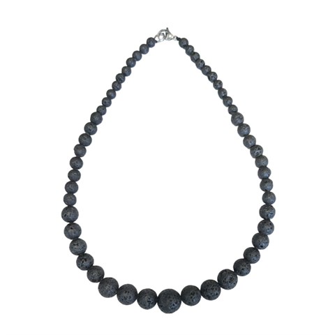 COLLANA "PERLE" PIETRA LAVICA