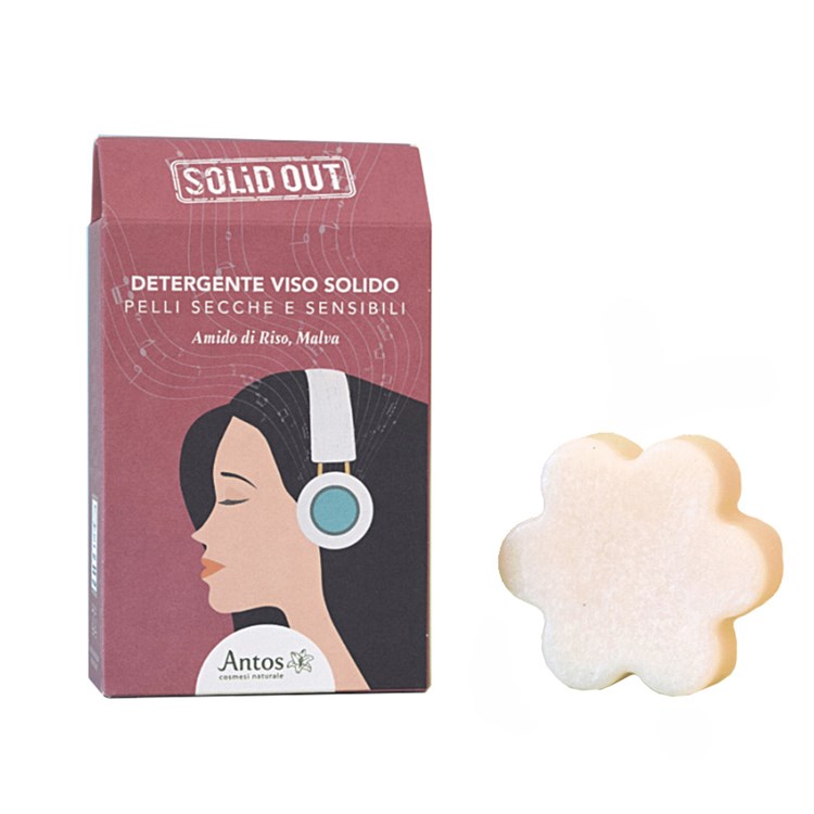 DETERGENTE VISO SOLIDO PER PELLI SECCHE E SENSIBILI - SOLID OUT Antos Antos