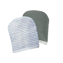 guanto struccante con filato d argento