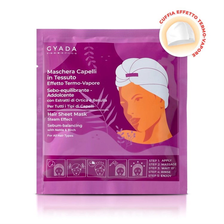 MASCHERA CAPELLI IN TESSUTO N.2 - SEBOEQUILIBRANTE - ADDOLCENTE Gyada Cosmetics Gyada Cosmetics