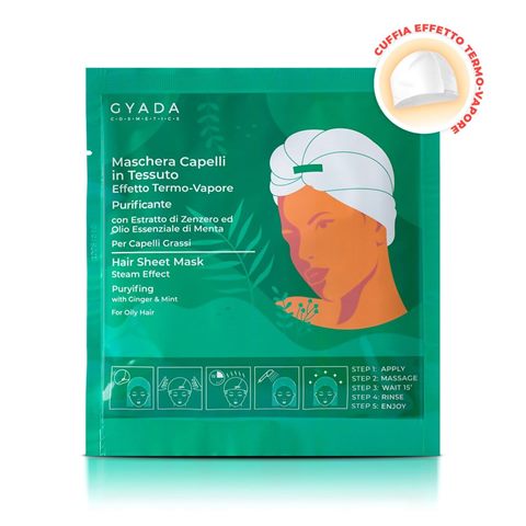 Gyada Cosmetics MASCHERA CAPELLI IN TESSUTO N.5 - PURIFICANTE E ANTIFORFORA Gyada Cosmetics