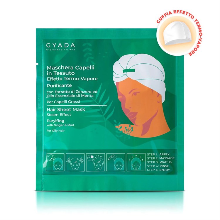 MASCHERA CAPELLI IN TESSUTO N.5 - PURIFICANTE E ANTIFORFORA Gyada Cosmetics Gyada Cosmetics