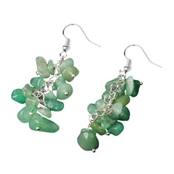 orecchini con schegge di avventurina verde