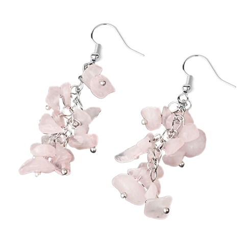 ORECCHINI CHIPS - QUARZO ROSA