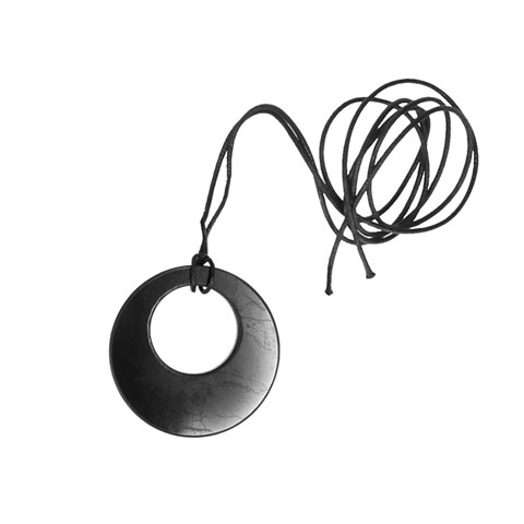 PENDENTE DI SHUNGITE - CERCHIO NEL CERCHIO