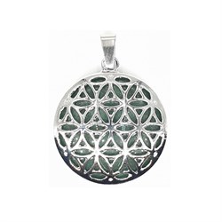 pendente fiore della vita avventurina verde