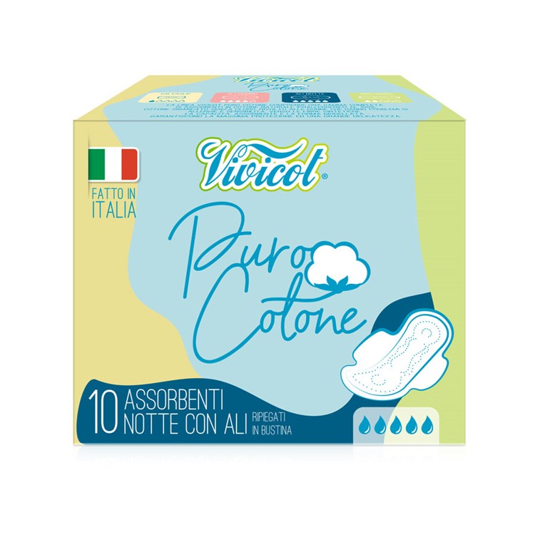 PURO COTONE - ASSORBENTI NOTTE CON ALI Vivicot Vivicot