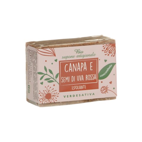 SAPONE "ESFOLIANTE" CANAPA & SEMI DI UVA ROSSA