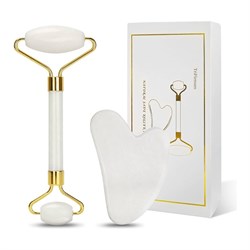 RULLO MASSAGGIO + PIETRA GUA-SHA - GIADA BIANCA Beauty device & Accessori