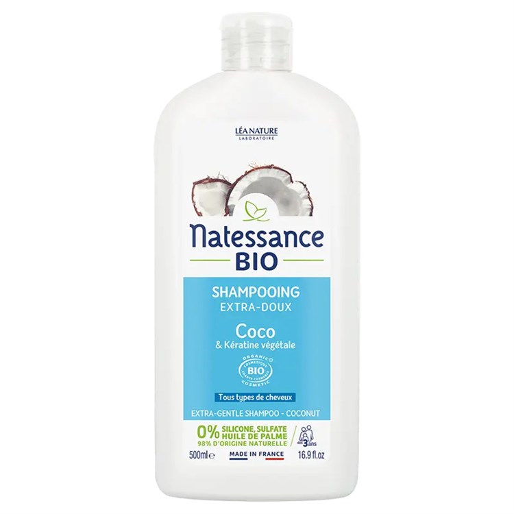 SHAMPOO EXTRA-DELICATO - COCCO & CHERATINA Natessance500 ml  Natessance