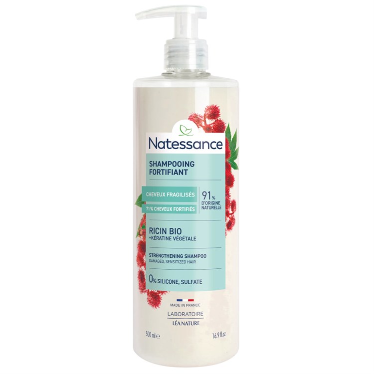 SHAMPOO RIPARATORE RINFORZANTE - RICINO & CHERATINA Natessance500 ml  Natessance