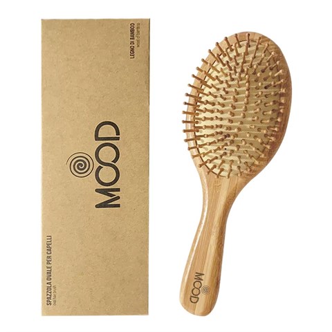 SPAZZOLA CAPELLI OVALE IN LEGNO DI BAMBOO - MOOD
