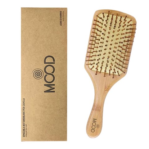 SPAZZOLA CAPELLI RETTANGOLARE IN LEGNO DI BAMBOO - MOOD