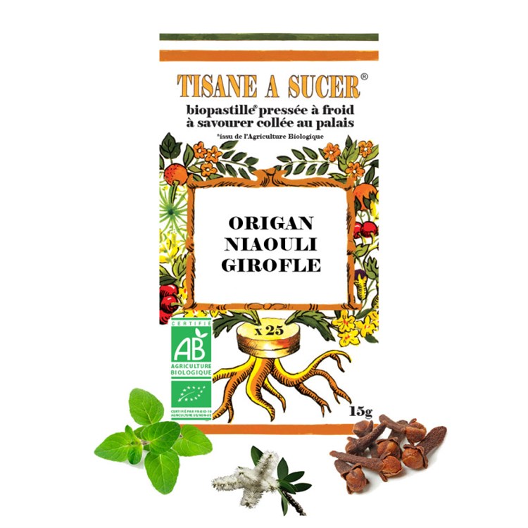 TISANA IN CARAMELLE - ORIGANO - NIAOULI - GAROFANO Biopastille Biopastille