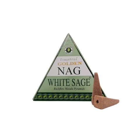 VIJAYSHREE GOLDEN NAG - BACKFLOW WHITE SAGE