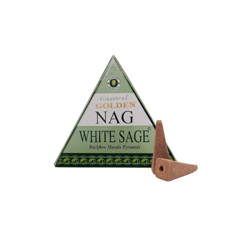 VIJAYSHREE GOLDEN NAG - BACKFLOW WHITE SAGE Incensi & Accessori Incensi & Accessori