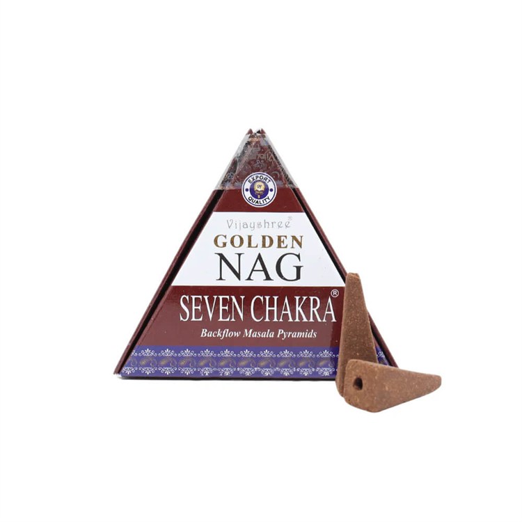 VIJAYSHREE GOLDEN NAG - BACKFLOW SEVEN CHAKRA Incensi & Accessori Incensi & Accessori