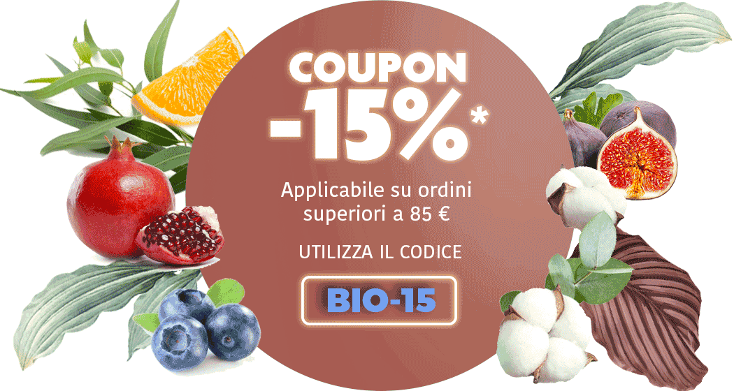 15% di sconto per ordini superiori a 85 €, usa il codice BIO-15