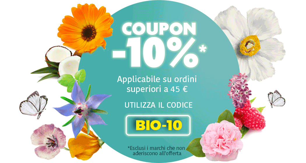 Coupon -10% per ordini superiori a 45 € codice BIO-15