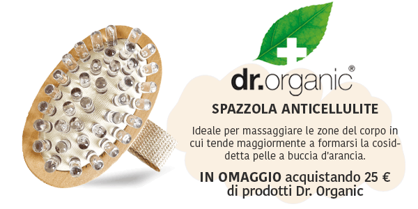 Promo omaggio: Spazzola anticellulite in omaggio se acquisti 25 € di prodotti Dr Organic