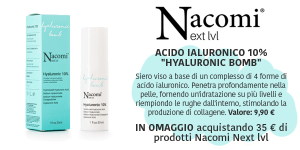 Promo omaggio Nacomi Next lvl: Hyaluronic bomb in omaggio se acquisti 35 € di prodotti Dr Organic
