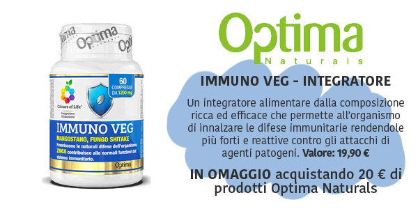 Promo omaggio Optima Naturals: Immuno veg in omaggio se acquisti 20 € di prodotti Dr Organic