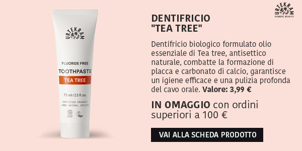 Promo omaggio: Dentifricio al Tea tree di Urtekram per ordini superiori a 100 €