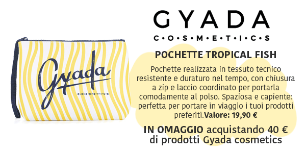 Promo omaggio Gyada Cosmetics: Pochette Tropical fish ogni 40 € di acquisti del brand