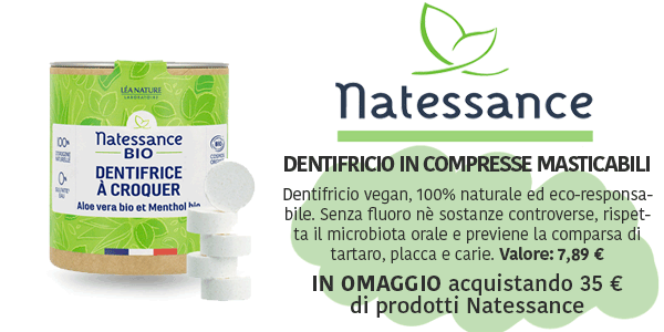 Promo omaggio: Dentifricio in compresse masticabili ogni 35 € di prodotti Natessance