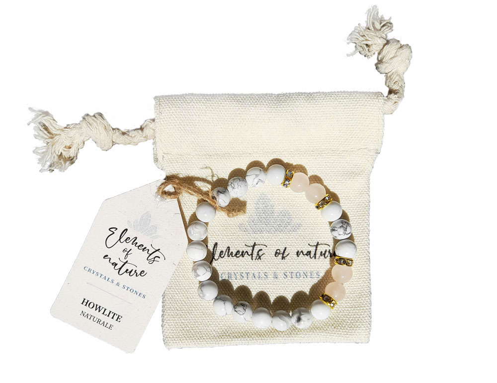 Bracciale Howlite & Quarzo rosa - Elements of Nature