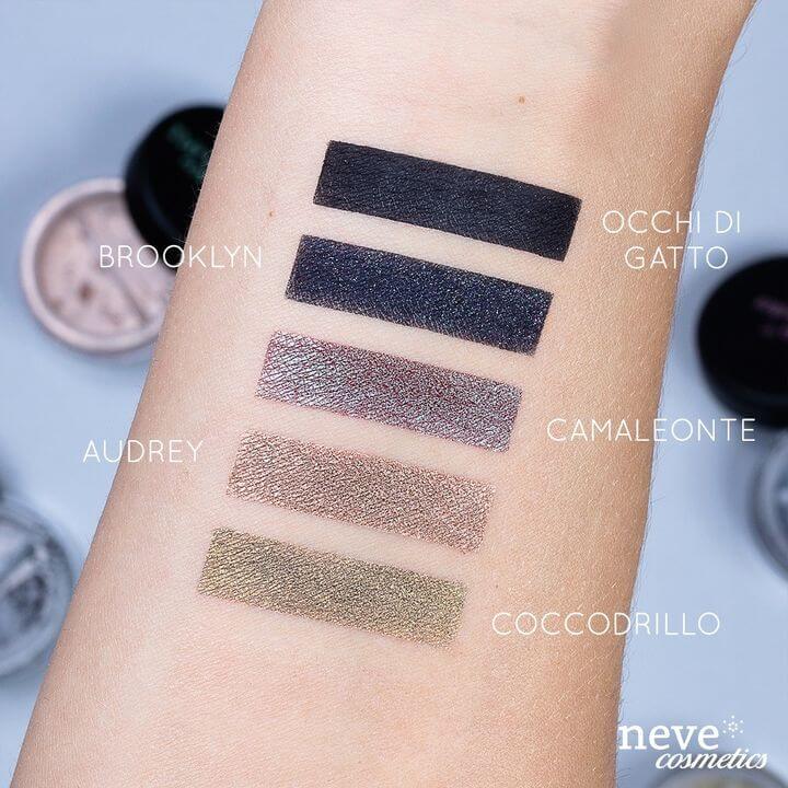 Swatch Ombretti minerali di Neve Cosmetics