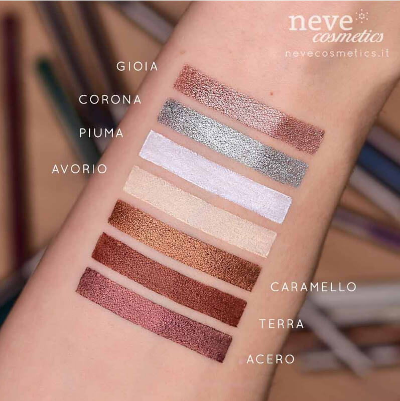 Swatch Pastelli occhi di Neve Cosmetics